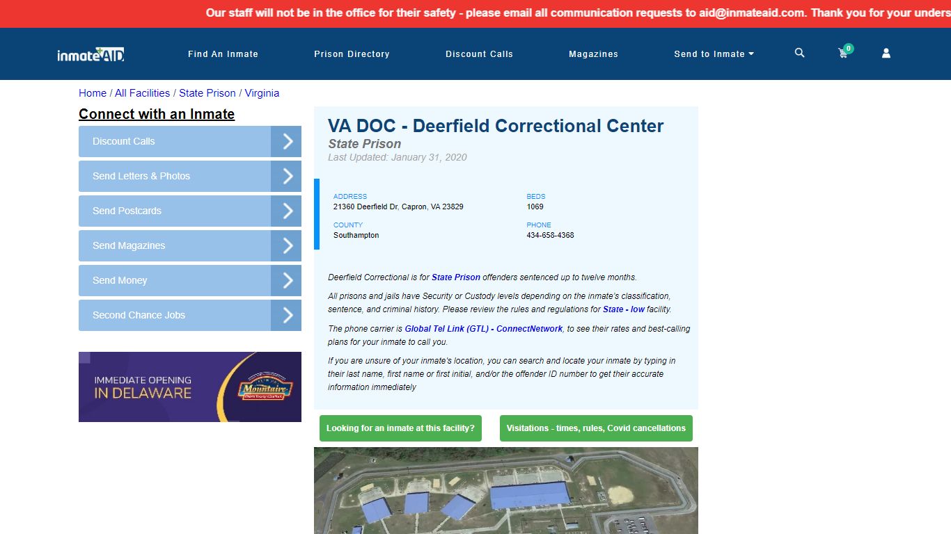 VA DOC - Deerfield Correctional Center - InmateAid