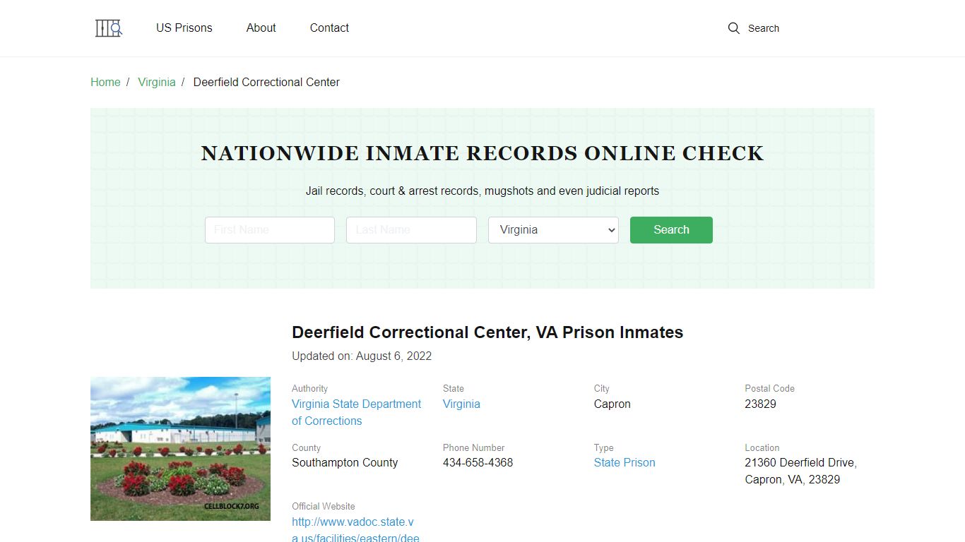 Deerfield Correctional Center, VA Prison Information